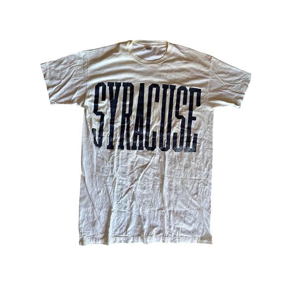 Vintage Syracuse Orangemen USA Made OSFA White Single Stitched Anvil Sleep Shirt - Picture 1 of 6